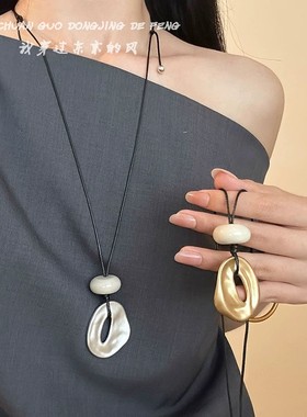 「全店买二赠一」不规则长款项链女高级感气质锁骨链毛衣链配饰品