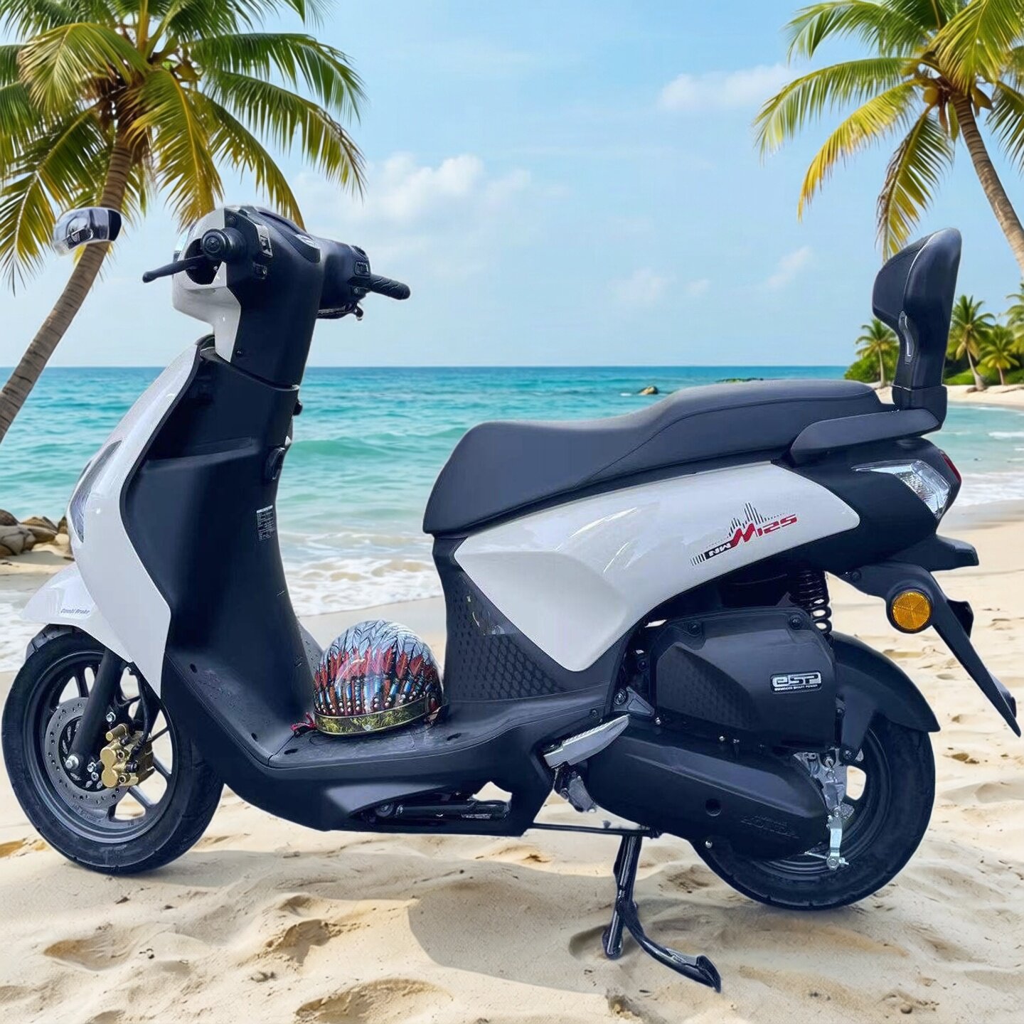 适用于本田NWM125专用PU靠背尾翼现代款后靠背腰靠WH125T-12L扶手
