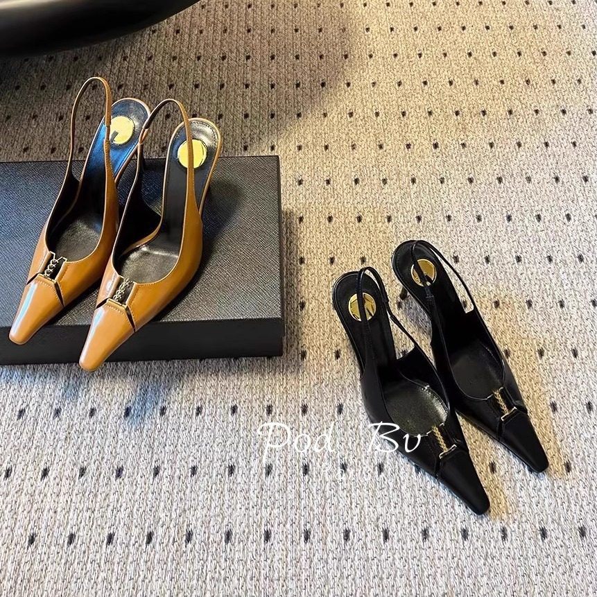 现货【高定】夏季方头字母扣细跟凉鞋真皮包头法式复古单鞋高跟鞋,女鞋,帆布鞋,淘宝优惠券,粉丝福利购,淘宝优惠卷