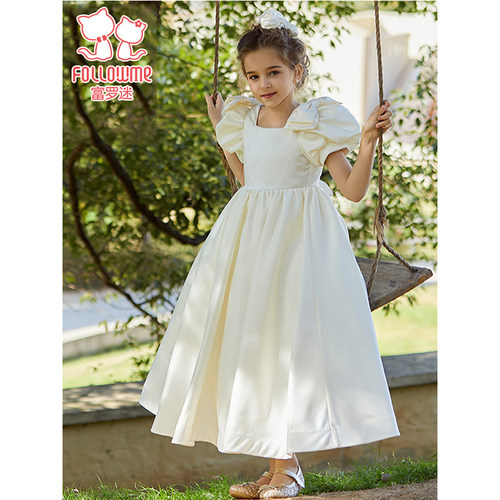 富罗迷女童礼服裙儿童连衣裙2024新款夏季小女孩洋气大裙摆公主裙