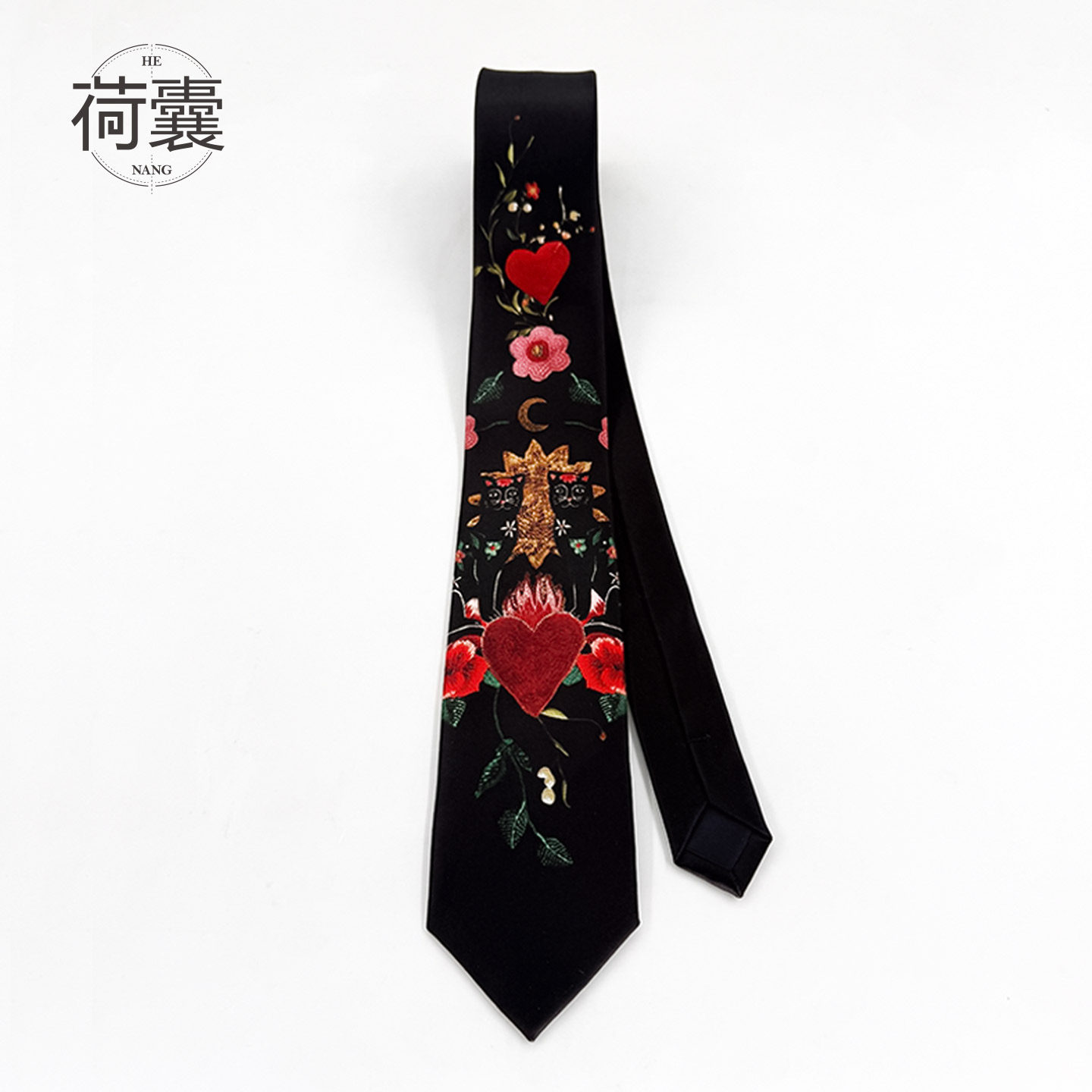 荷囊领带衬衫男女手打小众学院休闲配饰设计感时尚个性黑爱心黑猫,服饰配件/皮带/帽子/围巾,领带,淘宝优惠券,粉丝福利购,淘宝优惠卷