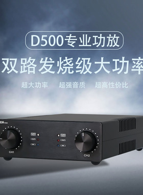 D500双路发烧级大功率专业功放 IRS2092双声道 500W+500W超LM3886