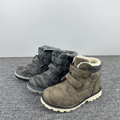 外贸原单出英国男童冬季棉鞋保暖防水防滑马丁靴儿童二棉棉靴