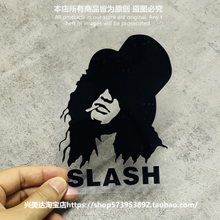 SLASH吉他枪花枪炮与玫瑰乐队Guns N' Roses镂空金属摇滚汽车贴纸