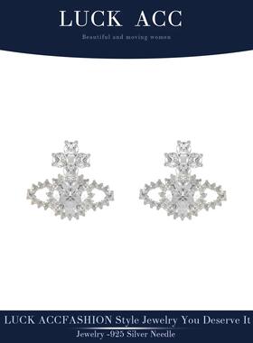 土星耳钉轻奢高级感气质大气女款耳环2024新款爆款耳饰insA59