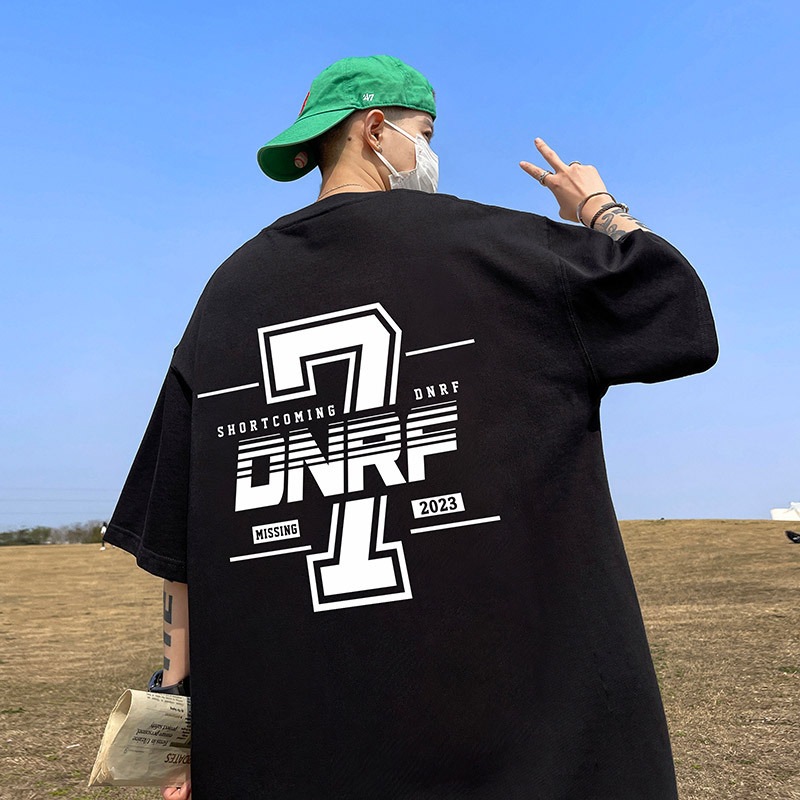 美式ins潮牌字母印花纯棉短袖T恤男夏季嘻哈街头休闲宽松圆领上衣