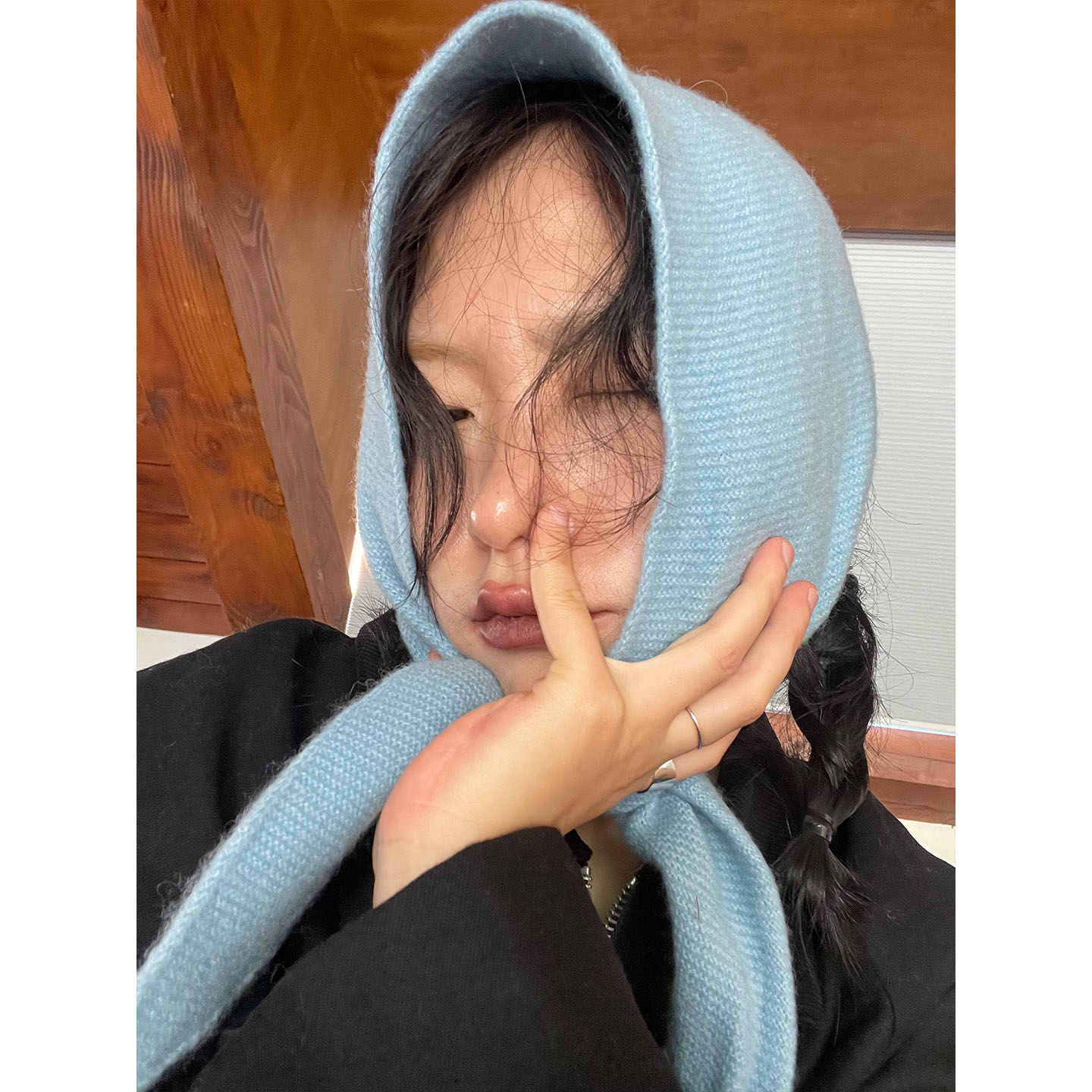 小众表妹 纯羊毛多功能头巾围巾屁帘三角巾束发带