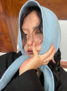小众表妹 纯羊毛多功能头巾围巾屁帘三角巾束发带