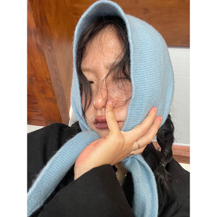 小众表妹 纯羊毛多功能头巾围巾屁帘三角巾束发带