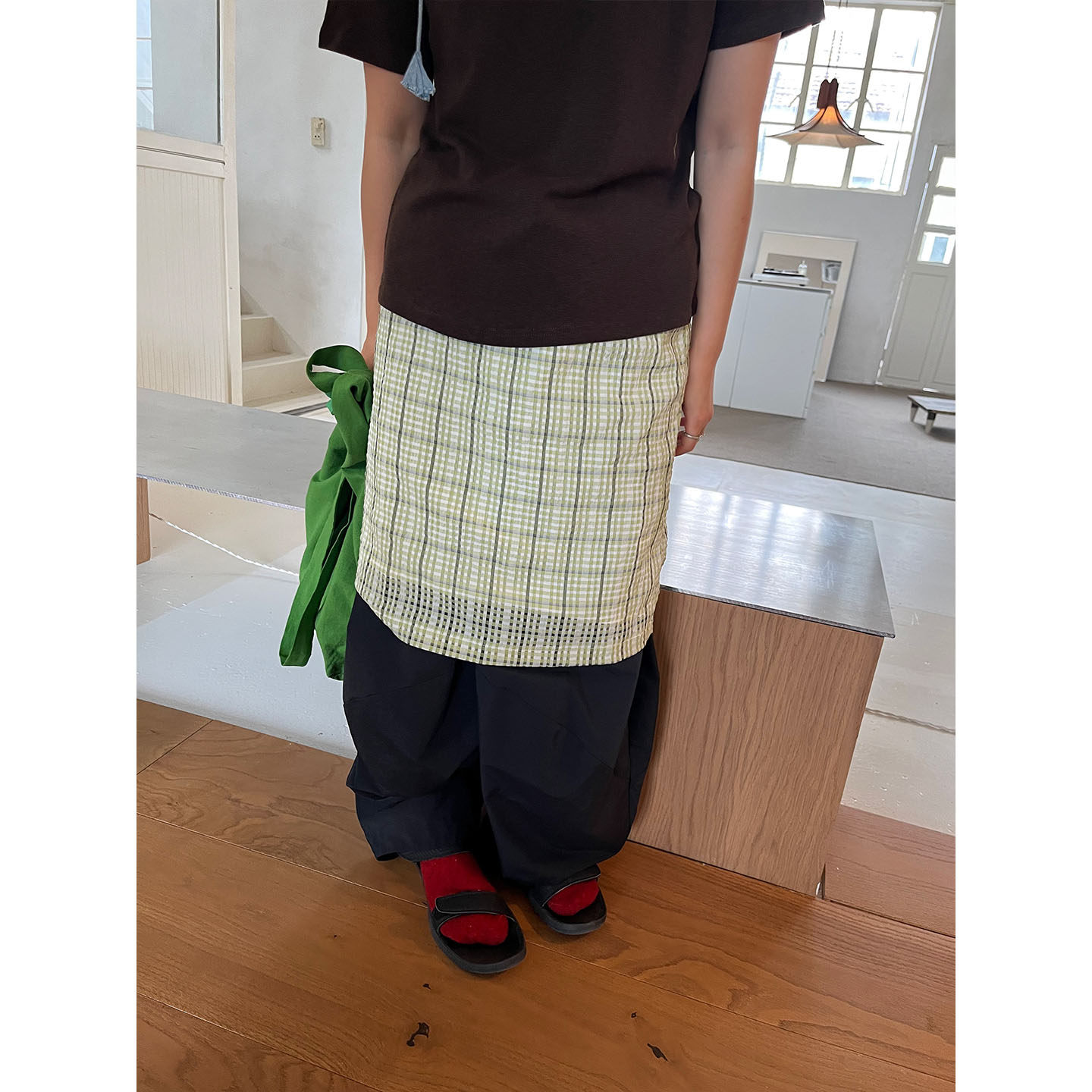 小众表妹清新格子半身裙多种穿法显瘦高腰百搭复古设计感A字裙
