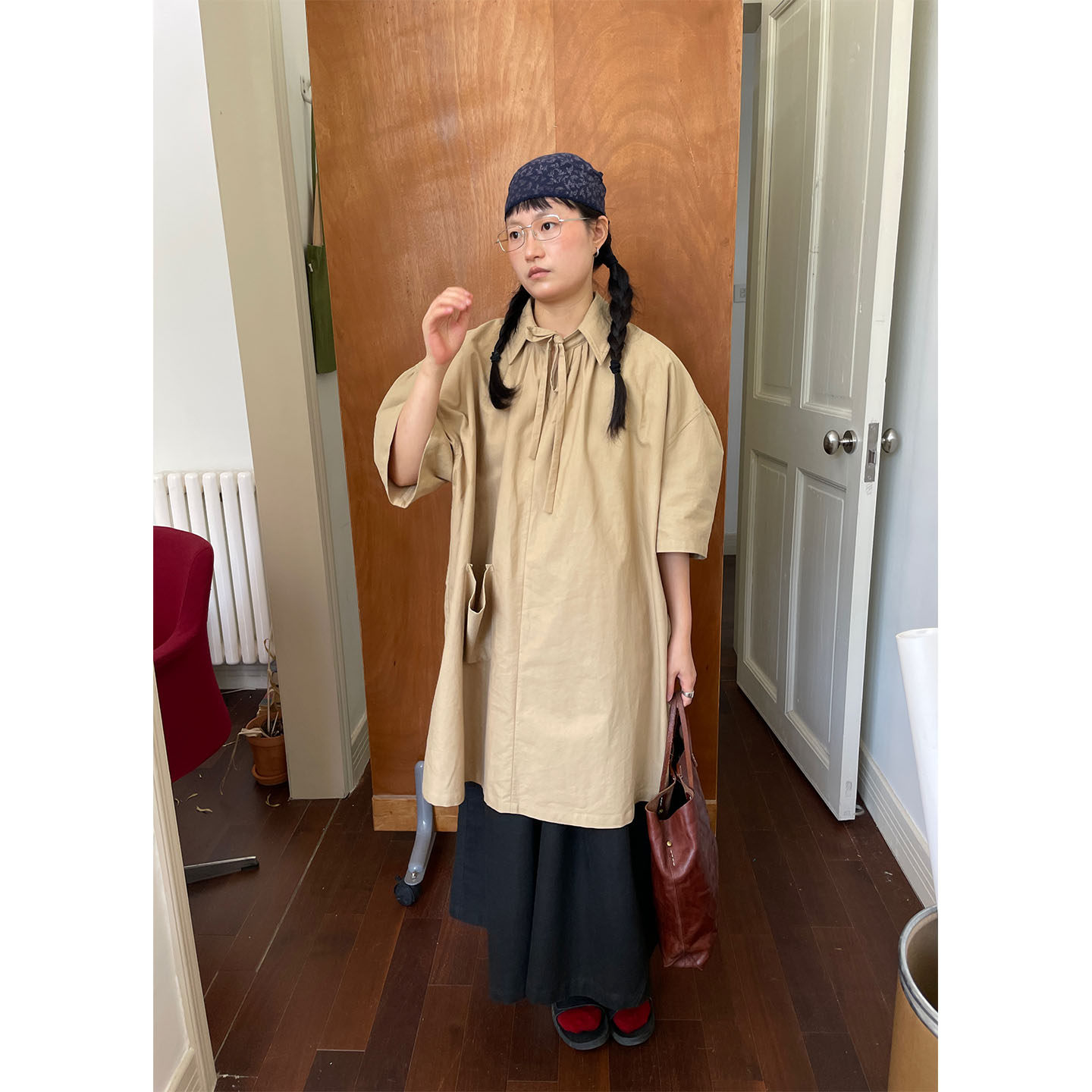 小众表妹知识分子日系工装宽松大廓形慵懒文艺罩衫女夏季百搭衬衫