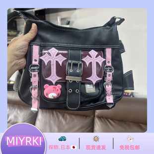 日本MIYRKI暴力熊亚文化千禧辣妹手提皮包y2k酷女孩撞色斜挎包