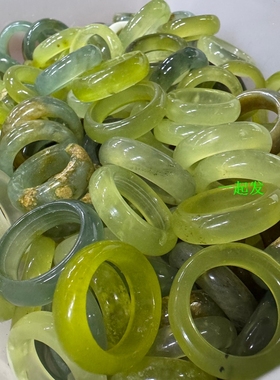 天然真岫玉花玉冰料男女戒指环 跑环 一物一图 可爱富贵戒 福9