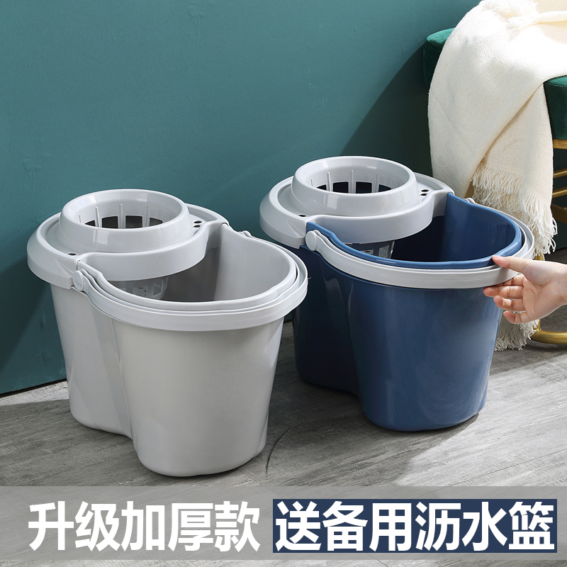 加厚带轮拖把桶家用免手洗拖把桶挤水桶清洁单桶沥水桶挤水墩布桶