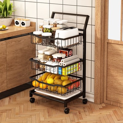 可调层高厨房蔬菜置物架落地多层家用加厚多功能放菜架子水果收纳