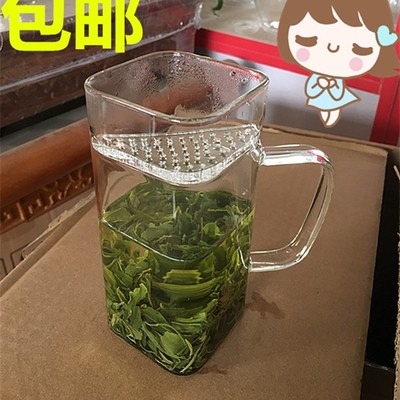 加厚耐热玻璃 月牙杯 带茶隔过滤泡茶器个人杯水杯花茶绿茶杯茶具