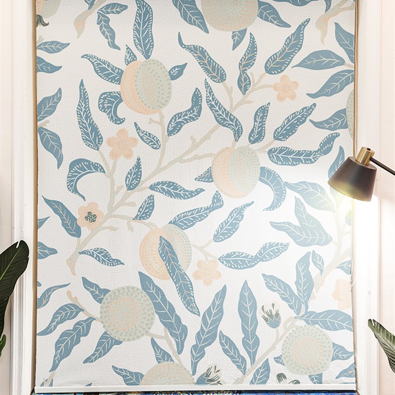 全遮光免打孔欧式花纹碎花简约卧室拉珠定制浙江内装飘窗落地卷帘