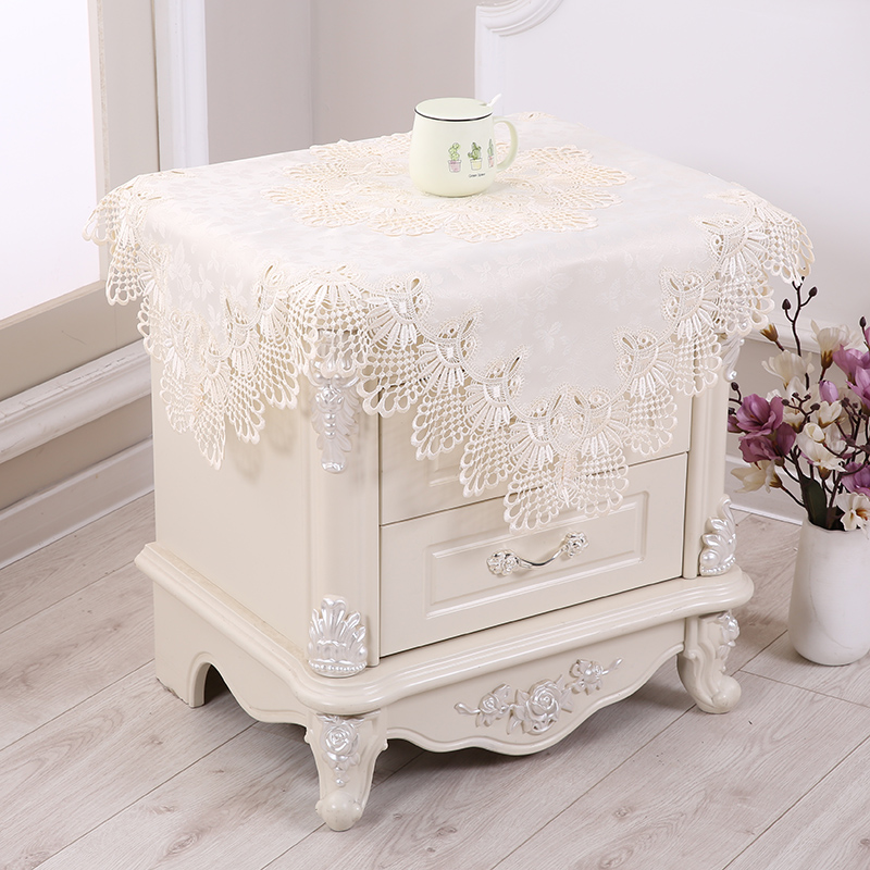 床头柜盖布 欧式蕾丝家电防尘布冰箱多用盖巾空调罩梳妆台方桌布