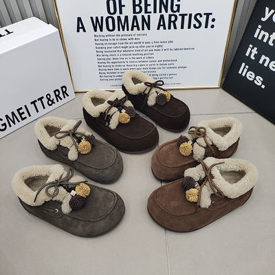 TTRR磨砂皮加绒芒果头勃肯鞋百搭