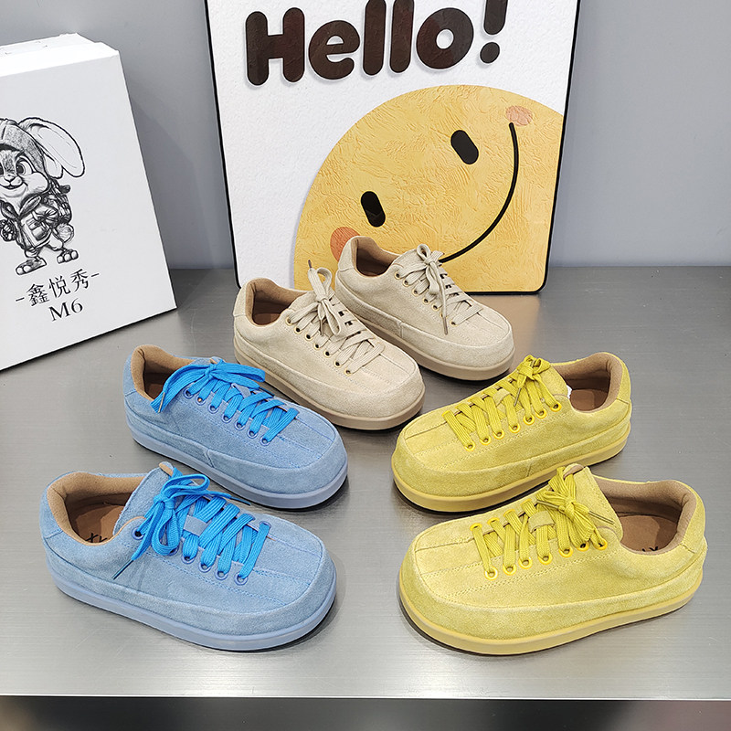 鑫悦秀M6磨砂皮平底复古女鞋低帮绑带面包鞋2026春款百搭时尚休闲,女鞋,棉鞋,淘宝优惠券,粉丝福利购,淘宝优惠卷