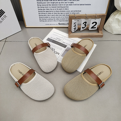 TTRR编织外穿包头厚底女鞋托女鞋