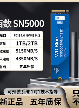WD/西部数据SN5000/770/580 NVME台式机1T/2T笔记本M2固态硬盘SSD