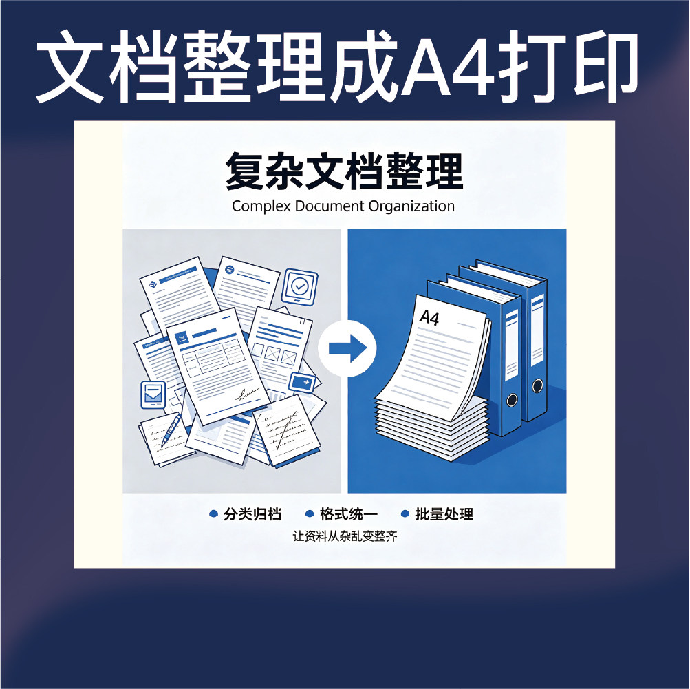 高效文档整理 A4标准化排版打印 格式统一分类归档资料整理代排版