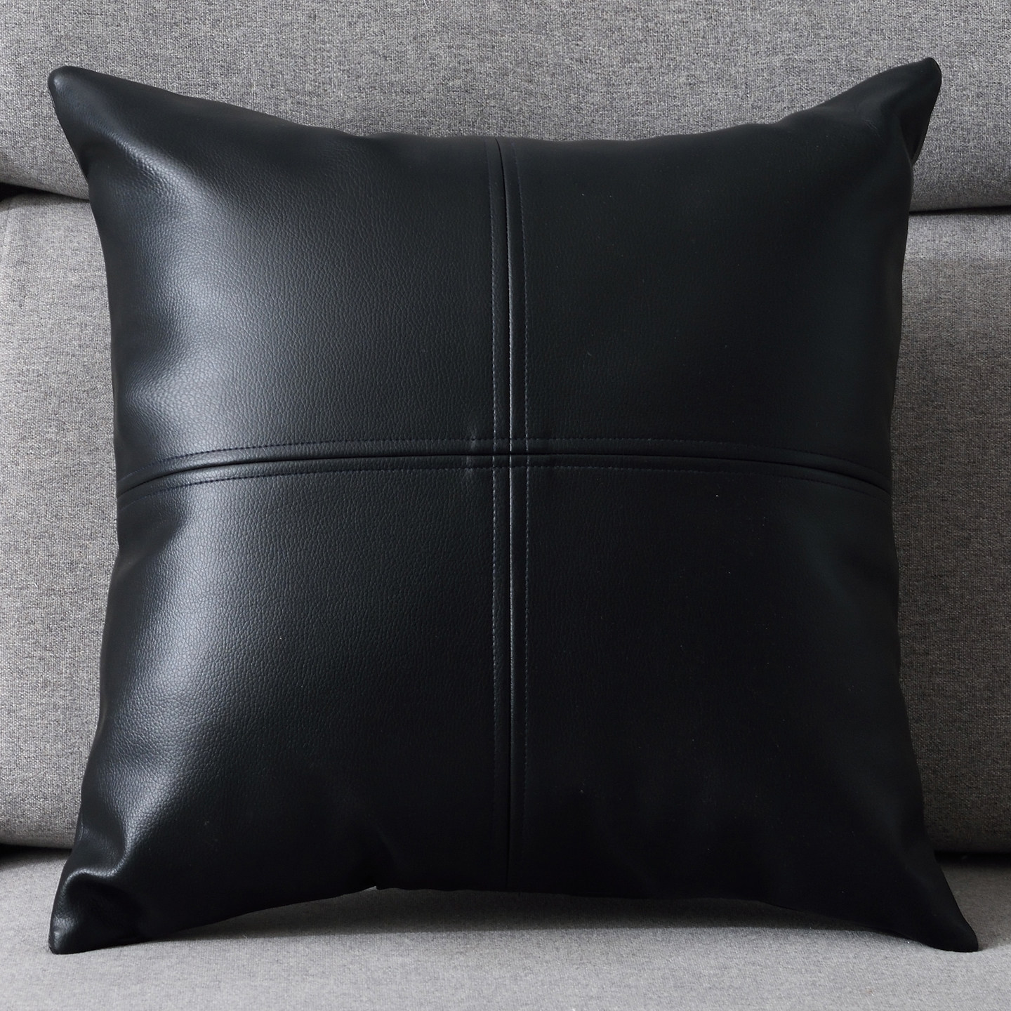 轻奢客厅软皮PU仿真皮沙发汽车靠垫靠枕抱枕腰枕皮质枕套酒店定制