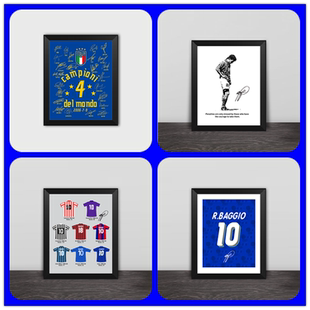 罗伯特巴乔背影职业生涯球衣实木相框意大利照片墙家居饰品桌摆台