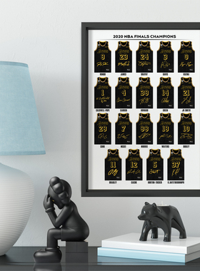 2020年NBA湖人夺冠阵容照片墙詹姆斯相框戴维斯卧室客厅桌摆件