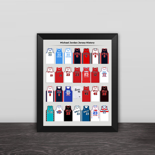 迈克尔乔丹职业生涯球衣相框照片墙客厅卧室挂框JORDAN桌摆台