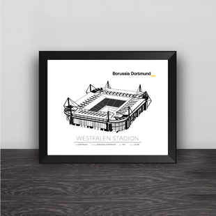 威斯特法伦球场照片墙多特蒙德实木相框罗伊斯桌摆件酒吧装饰挂框