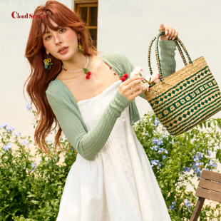 CLOUDSEASON栀子雪樱桃吊带裙夏连衣裙短款吊带连衣裙白色连衣裙