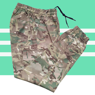 春夏薄款CP迷彩裤男士潮牌工装裤宽松耐磨束脚户外休闲工作裤子男