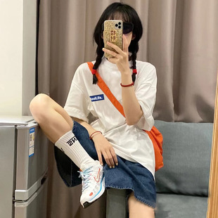 T恤女夏季 设计感半袖 韩版 复古chic港味印花短袖 学生宽松大码 上衣