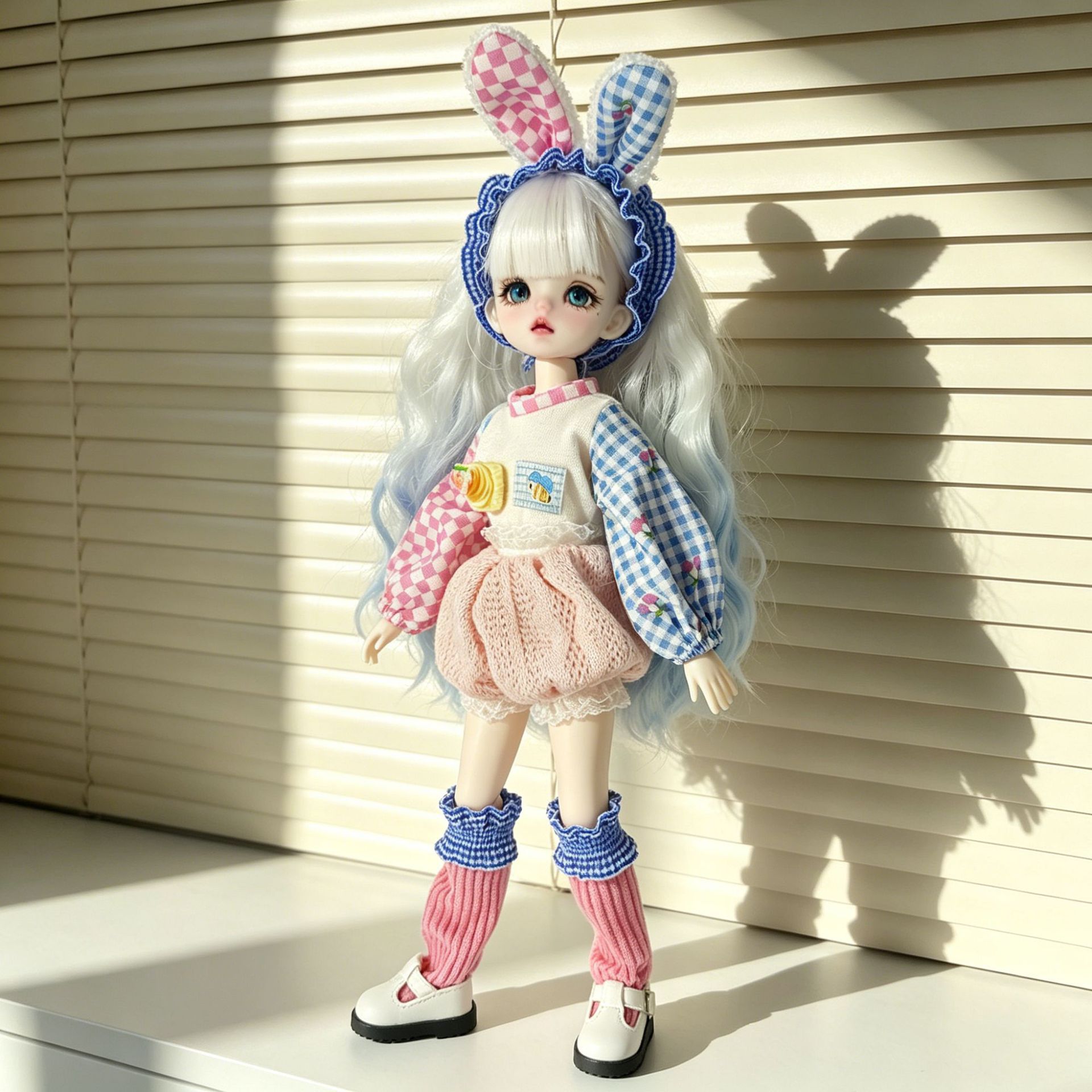 17cm8分bjd公主6寸换装洋娃娃牛仔婚纱女孩玩具ob11衣服上衣短裤