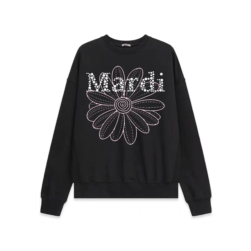 Mardi时尚钉珠字母圆领卫衣25秋冬新款宽松百搭明星同款休闲上衣