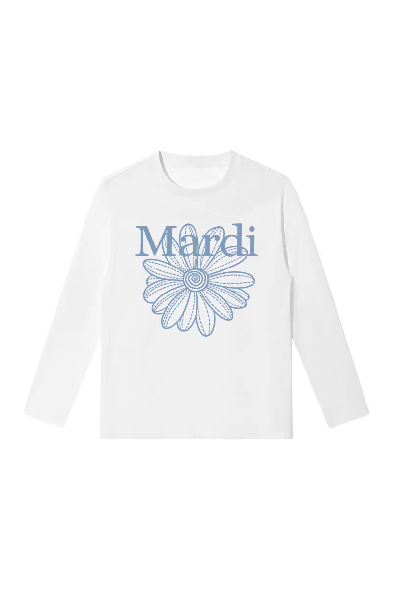 Mardi韩版时尚圆领小雏菊印花长袖T恤2025秋季新款休闲天丝女上衣