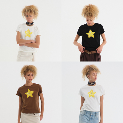 杨桃手绘康丽机数码印花凉感T恤