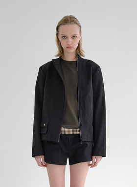 DOSORDONTS 2025秋冬新款轻户外黑色立领压胶修身挺阔夹克外套女