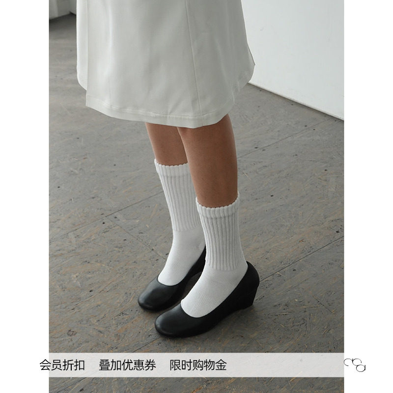 DOSORDONTS 黑色复古经典简约玛丽珍真皮圆头坡跟鞋高级感单鞋子