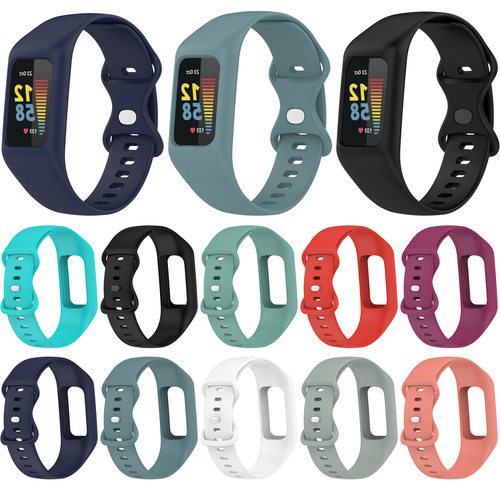 适用Fitbit charge6一体表带Charge 3 4 5手环连体表带硅胶腕带