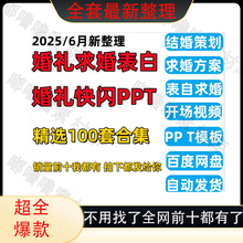 2025年婚礼ppt模板制作 动态结婚策划方案表白求婚开场视频素材