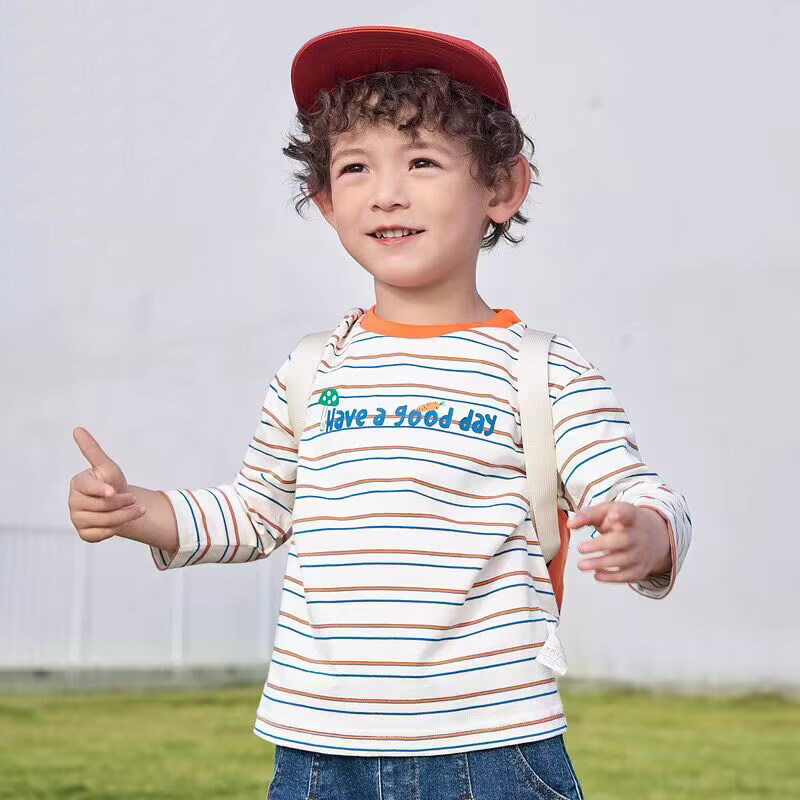 儿童长袖t恤薄款春秋装2026新款小童宝宝打底衫男童女童上衣纯棉