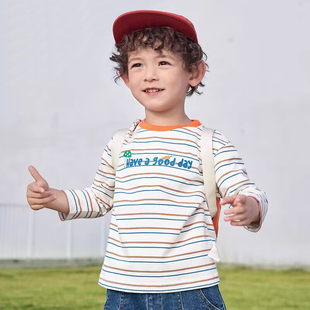 儿童长袖t恤薄款春秋装2026新款小童宝宝打底衫男童女童上衣纯棉