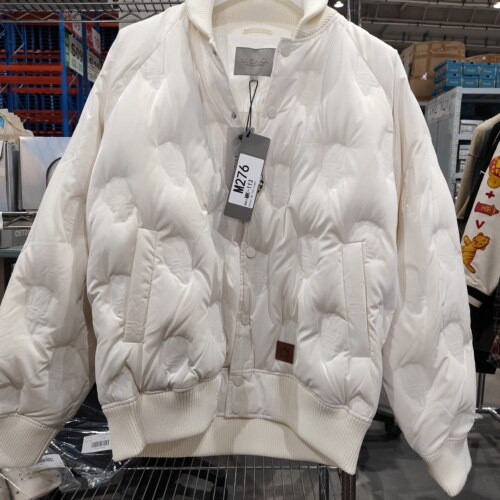 潮牌运动90白鸭绒户外情侣连帽宽松印花羽绒面包服MK-113