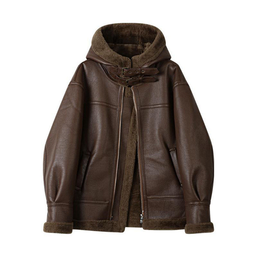 大码胖mm美式复古皮毛一体机车服外套女冬季新款加绒保暖连帽皮衣,女装/女士精品,短外套,淘宝优惠券,粉丝福利购,淘宝优惠卷