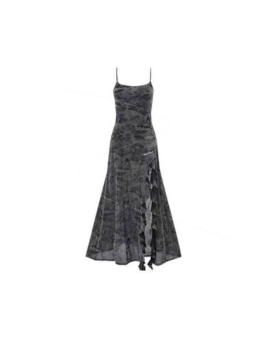 吊带连衣裙女夏季开叉包臀长裙