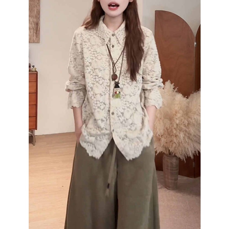 POLO领显瘦宽松衬衫内搭长袖上衣