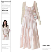 开衫 大码 茶歇法式 裙夏季 吊带连衣裙女两件套 胖mm今年流行漂亮套装